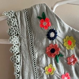 Mini Boden - (Rare) - 3T - 4T - Cotton Dress - Embroidered, detailed trim